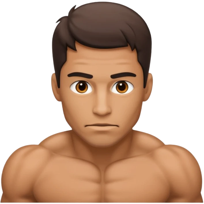 Pushup man with empty face emoji
