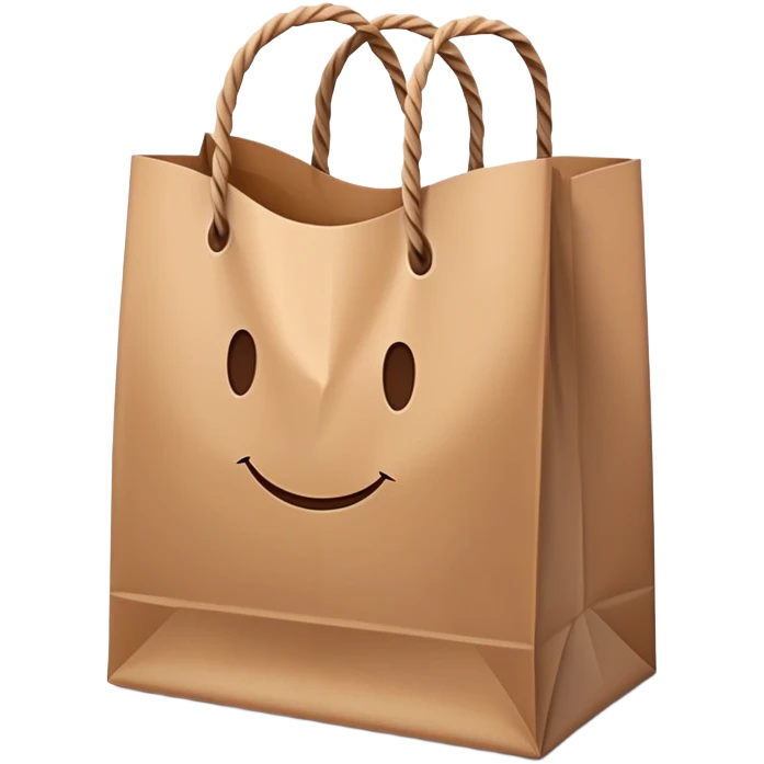 A paper shopping bag with twisted handles and slight crinkles emoji