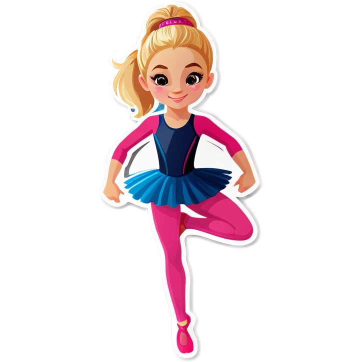  dancer-gymnast with blonde hair in pink tights  (kids) emoji