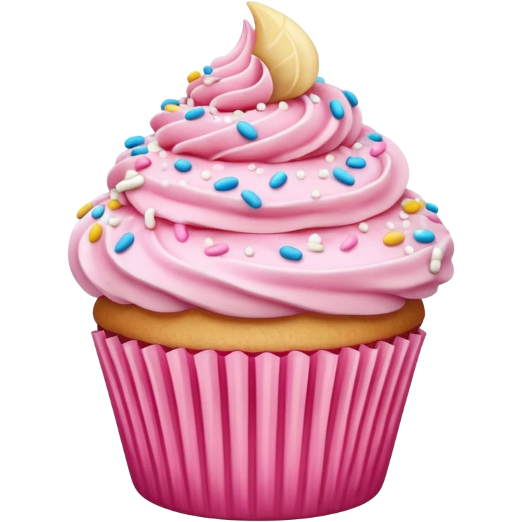 Cupcake with pink icing emoji