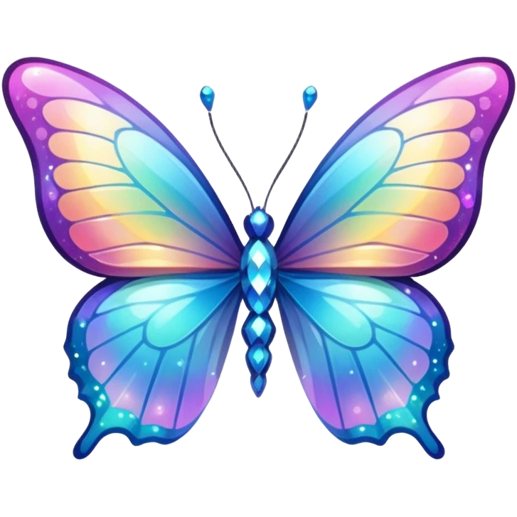 Shiny Glossy Glittery Sparkly Pastel Gradient Hue Iridescent Crystal Butterfly emoji