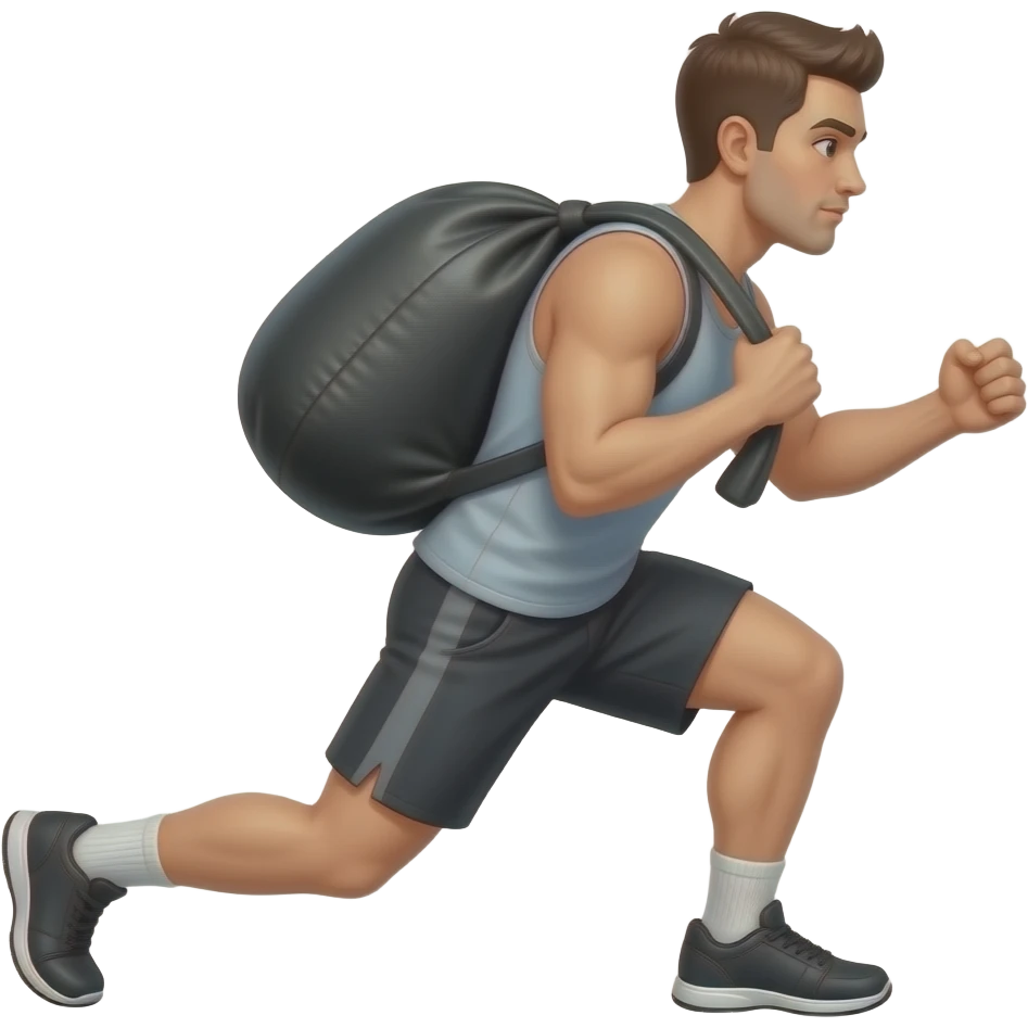 lunges with a sandbag on the back emoji