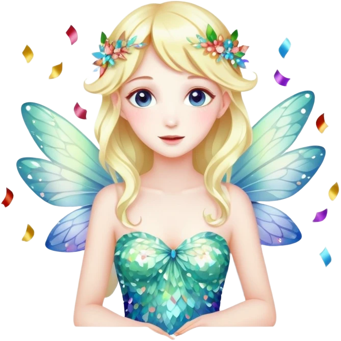 Beautiful Birthday Confetti fairy emoji