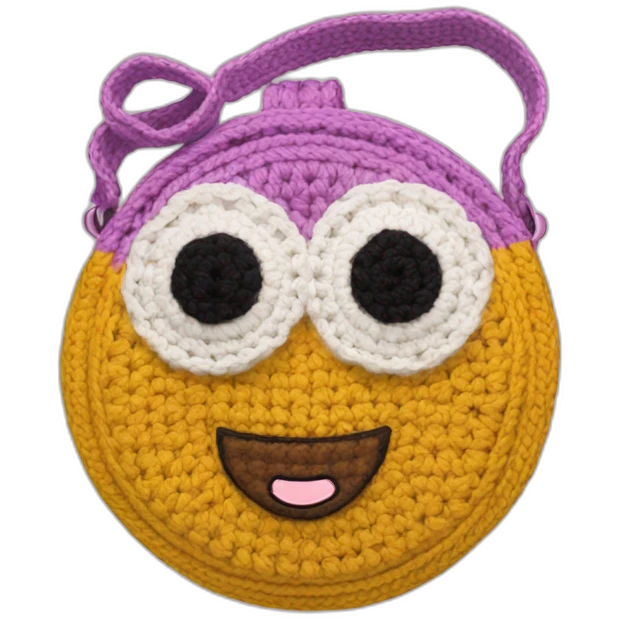 Crochet crossbody bag emoji