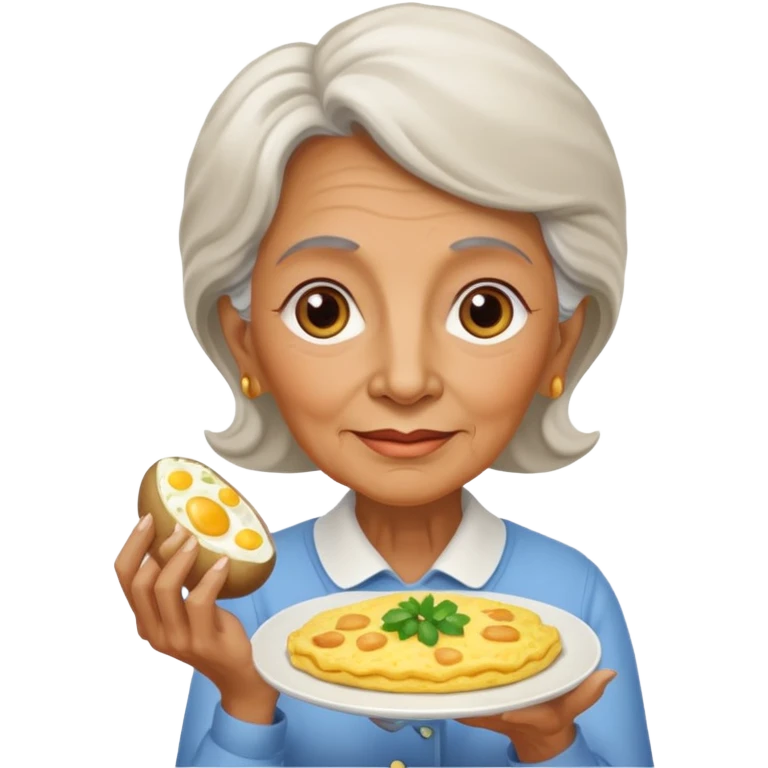 ￼ una abuela con tortilla de patatas emoji