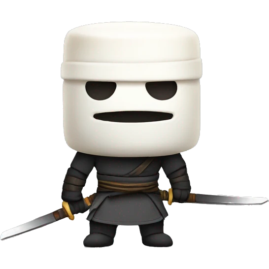 Cool marshmellow shaped ninja with sword emoji