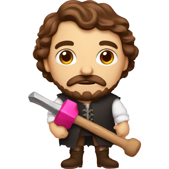 Shakespeare with a pink hammer emoji