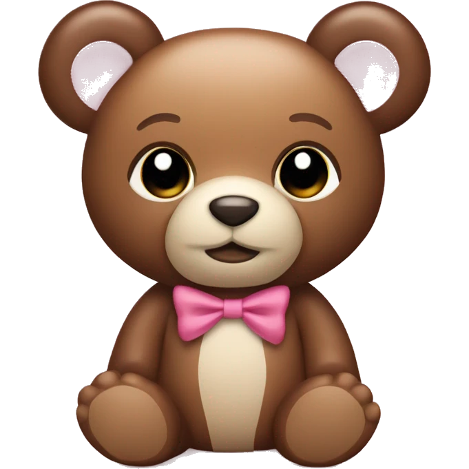 a coquette teddy bear with pink and brown colors emoji
