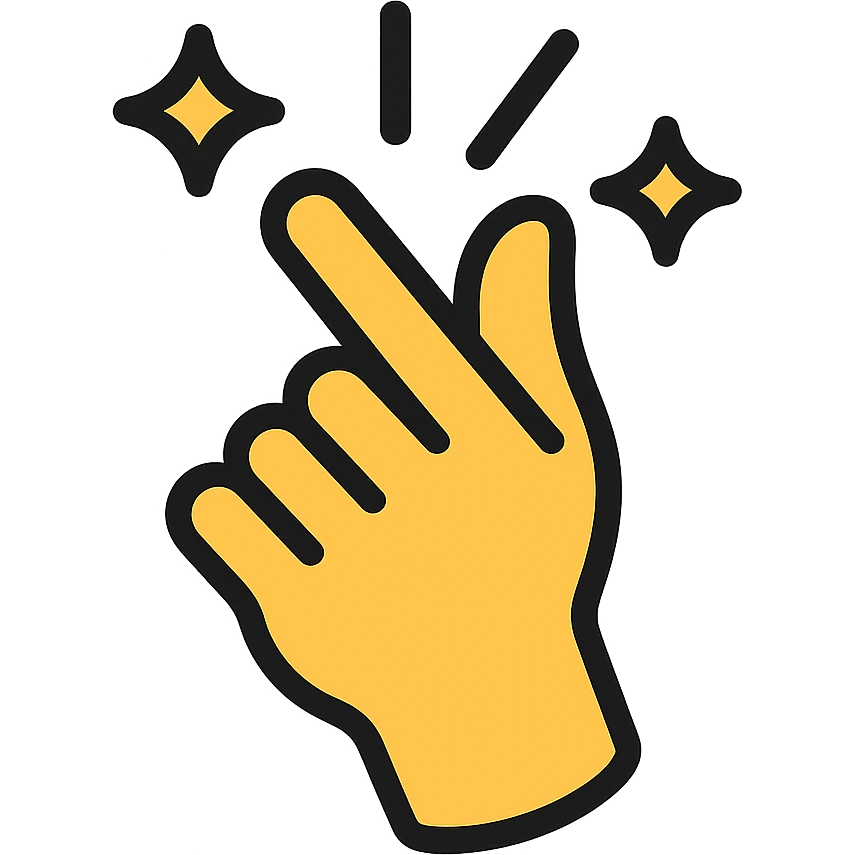 hand snapping fingers colored icon with black outlines emoji