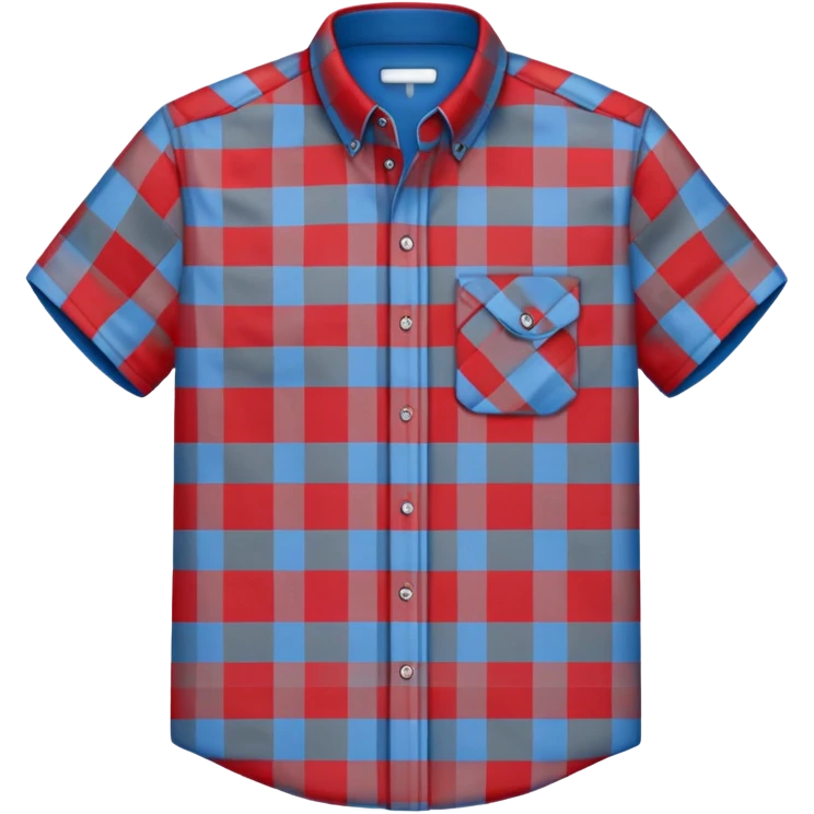 Red shirt with blue and gray check emoji