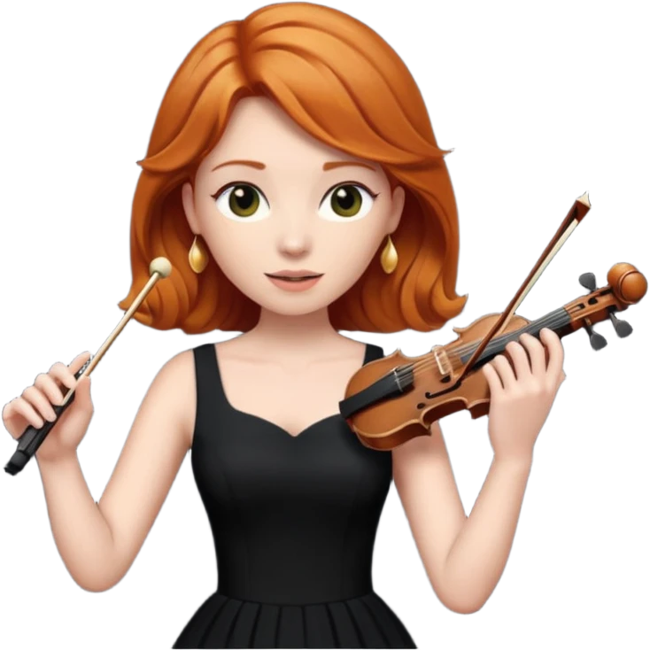 Ginger haired female conducting music emoji