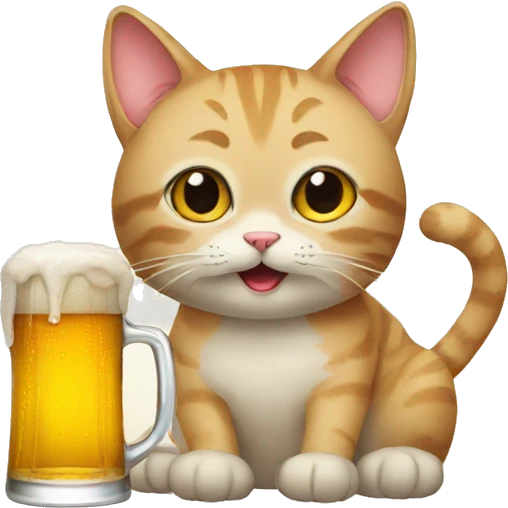 cat and beer emoji