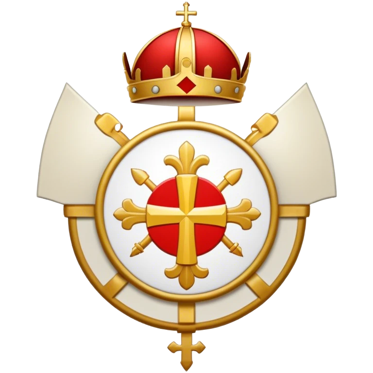 Pope's emblem with a touch of red emoji