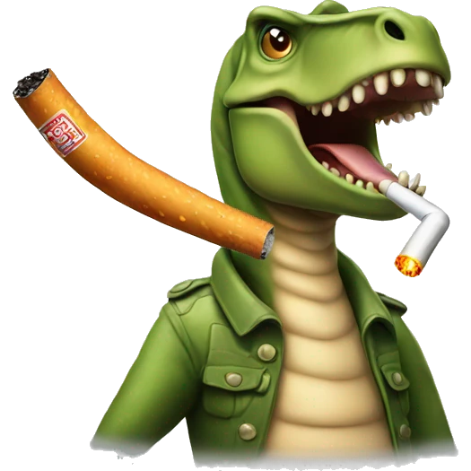 Dinosaur with a cigarette  emoji