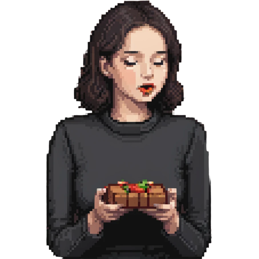 woman eating a brick emoji