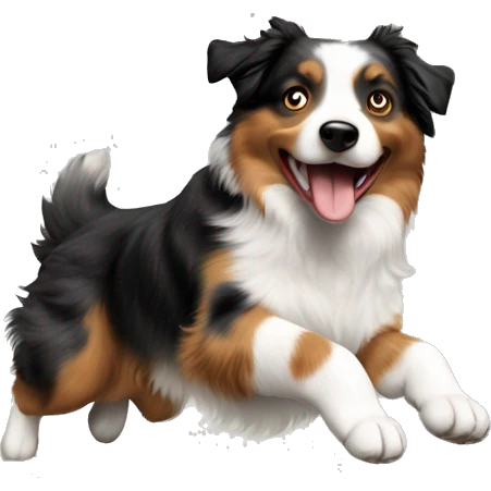 Australian shepherd jumping anvil emoji