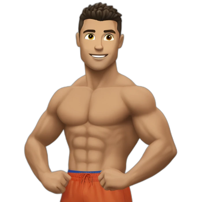 Ronaldo doing suiii pose emoji