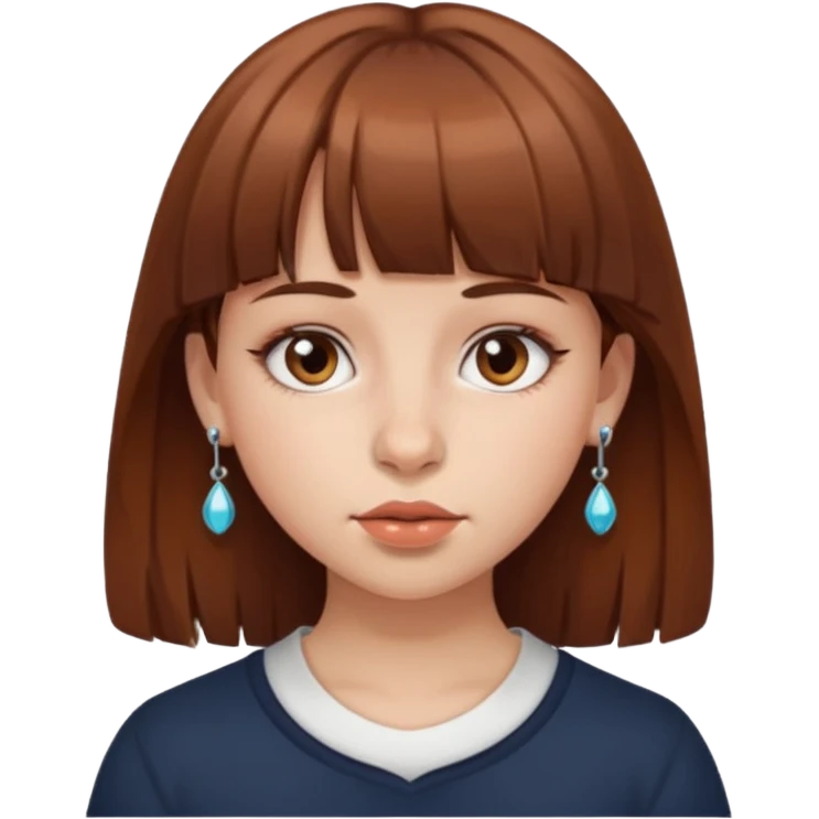 i want an emoji of a girl, with brown bangs for hair and a piercing on her nose emoji