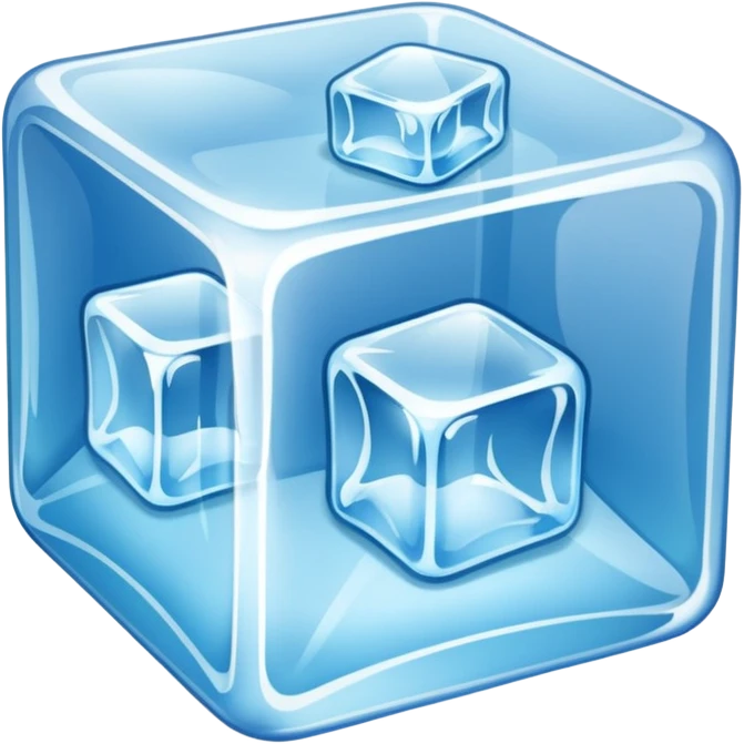 Realistic ice cubes emoji