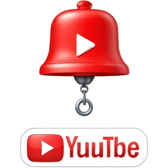 Red YouTube subscribe button with bell icon emoji