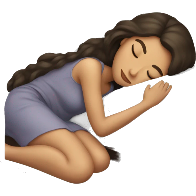 brunette girl sleep emoji