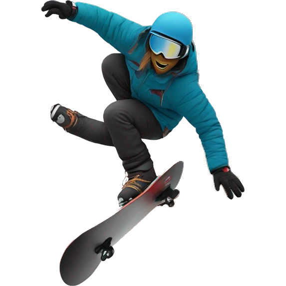Snowboarder falling into triangles covered in red paint emoji