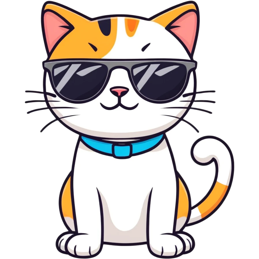 Cat with sunglasses emoji