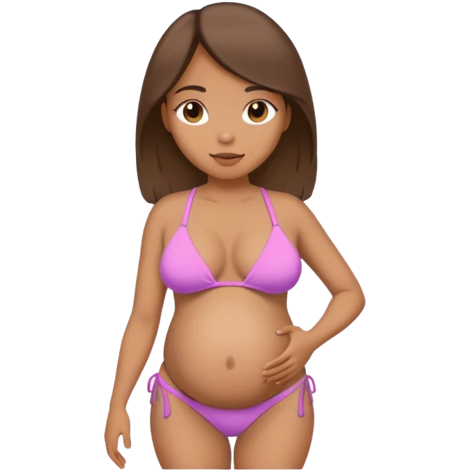 pregnant woman in bikini emoji