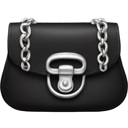 Black designer purse with silver hardware emoji