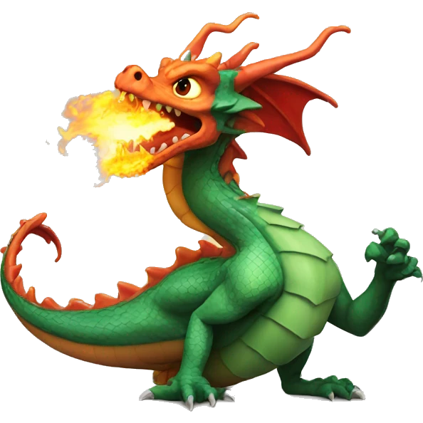 Dragon breathing flames  emoji