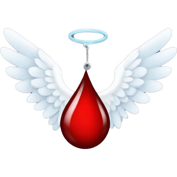 Blood drop with angel wings emoji