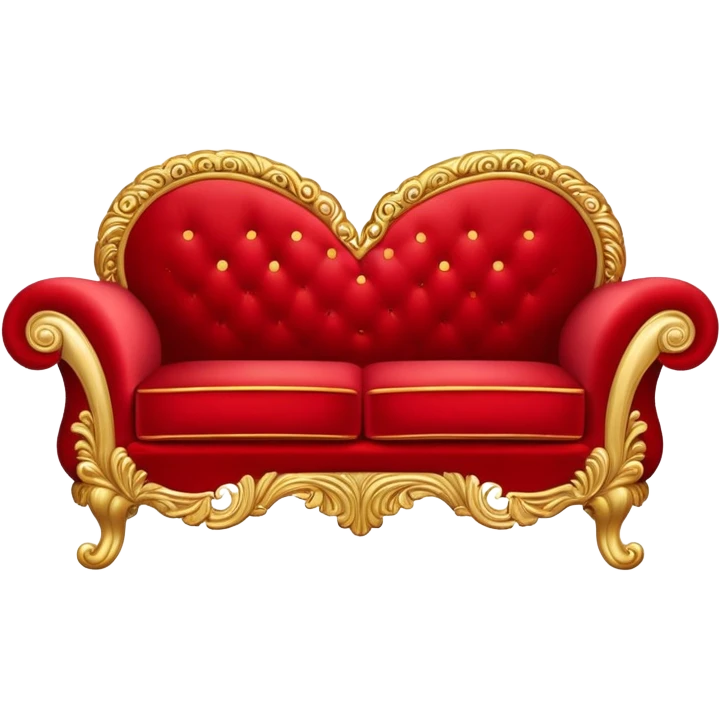 Romantic red and gold heart-couch emoji
