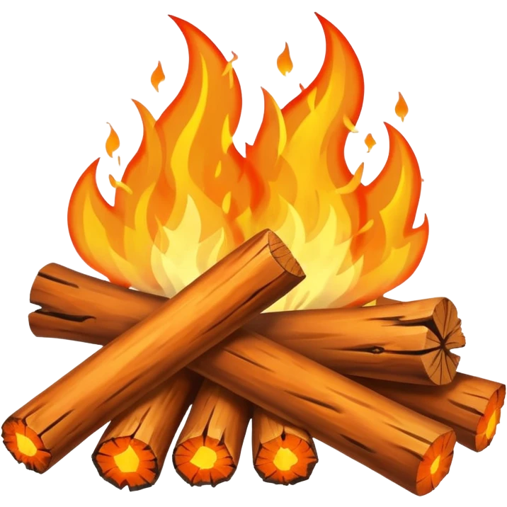 fire with firewood emoji