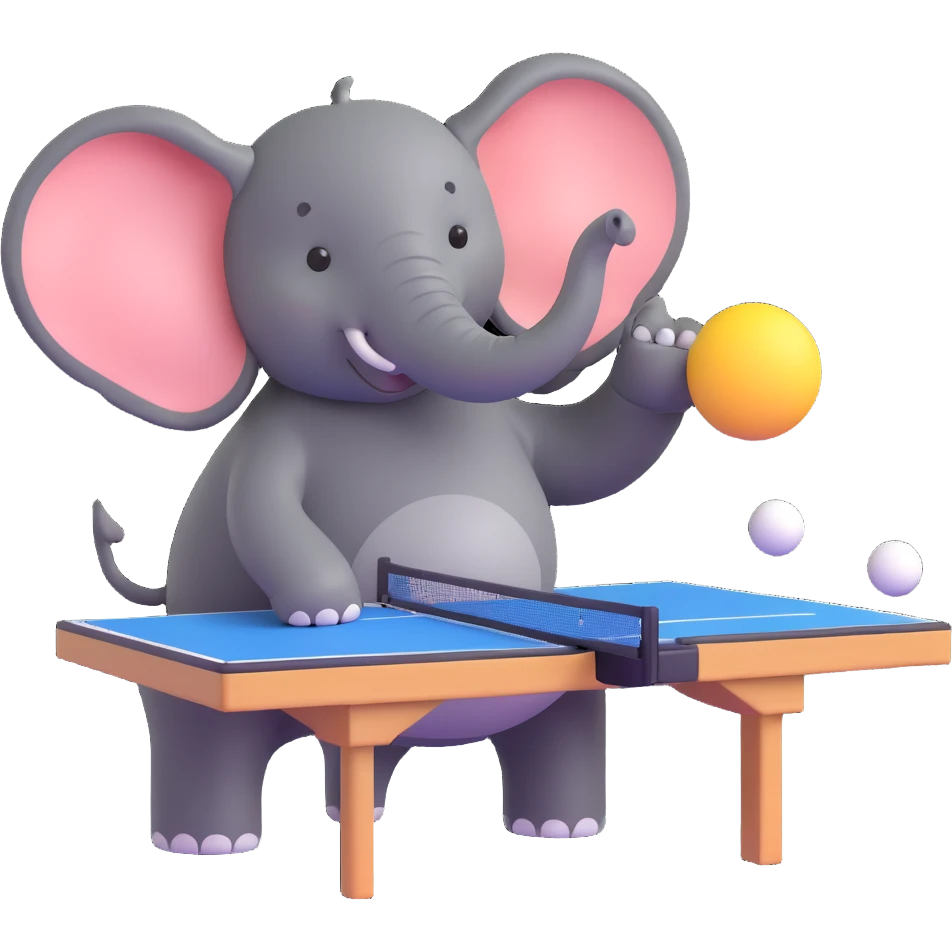elephant playing ping pong emoji