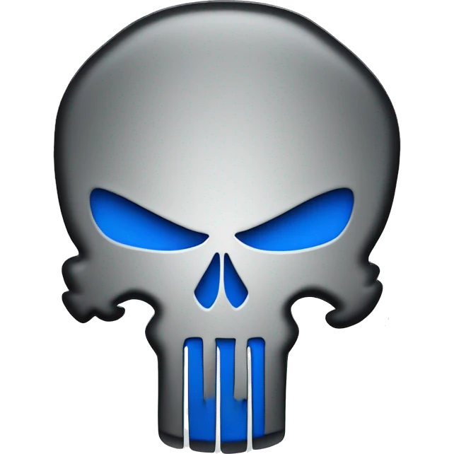 logo of the punisher colored in blue emoji
