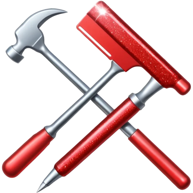 red glitter tools emoji