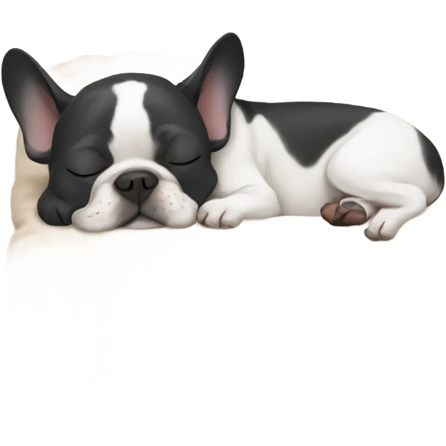 french bulldog sleeping with zzz text emoji