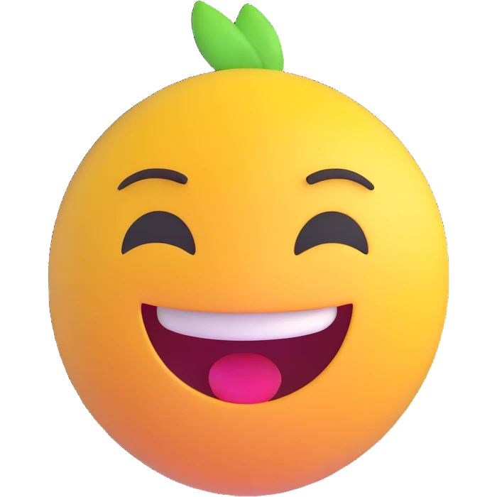 cheerful face expressing happiness, 3D emoji style emoji