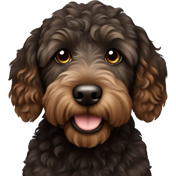 Black and brown mini labradoodle  emoji