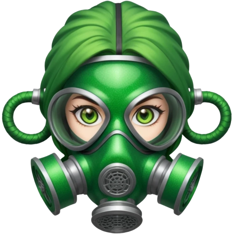 glitter green viper valorant female gas mask emoji