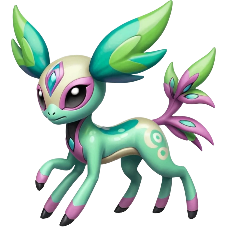 Colorful Shiny Edgy Cool Badass Painted Splashed Exotic Meloetta-Palkia-Virizion-Stitch-Fakémon-creature-hybrid emoji