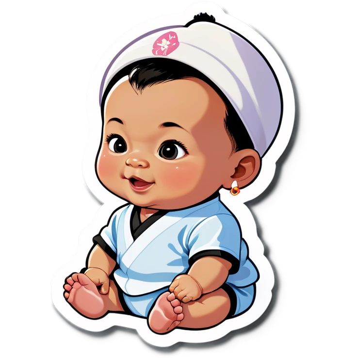 Black and Asian baby general emoji