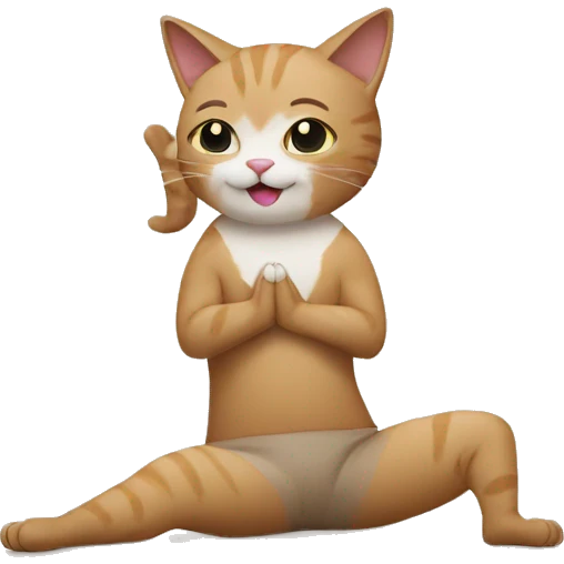 cat play yoga emoji