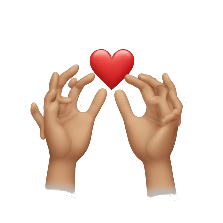 Making a hand heart emoji