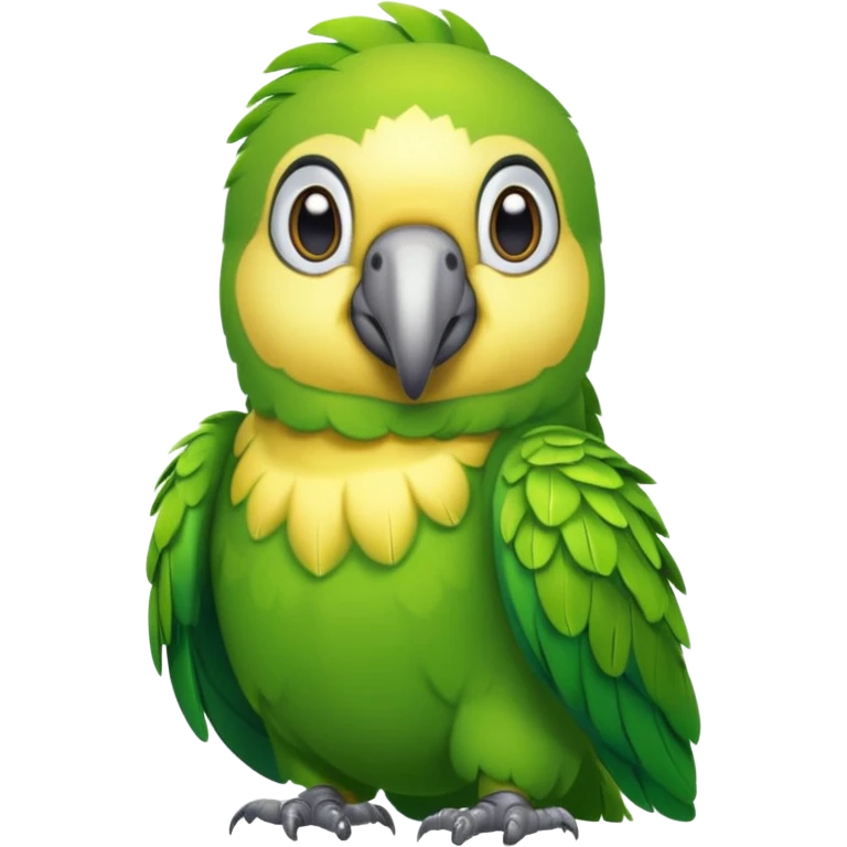 green parrot with shirt emoji