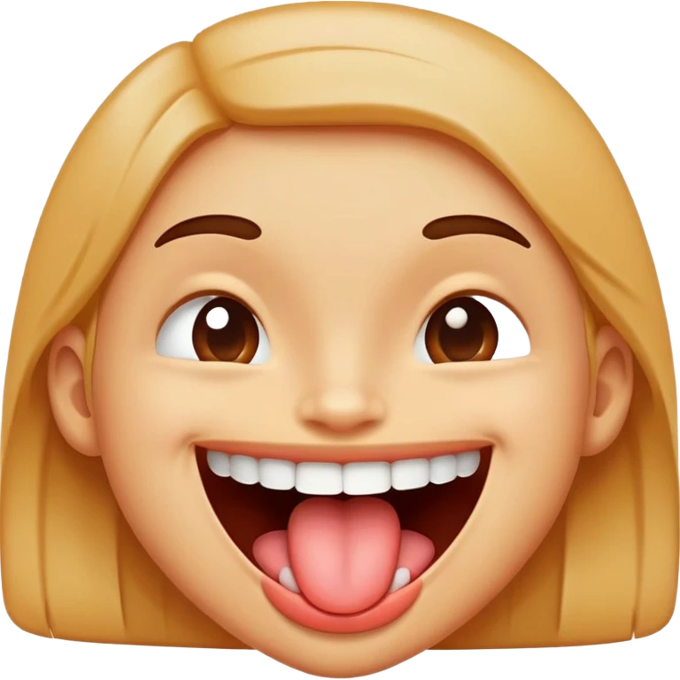 Smiling with teeth and sticking tongue out a little  emoji