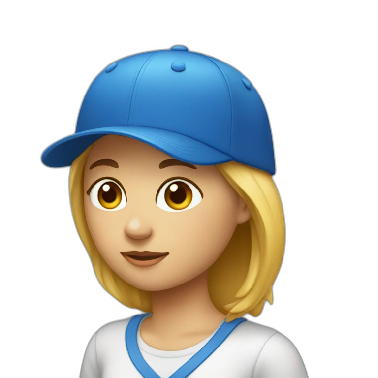 Fille avec une casquette bleu  emoji