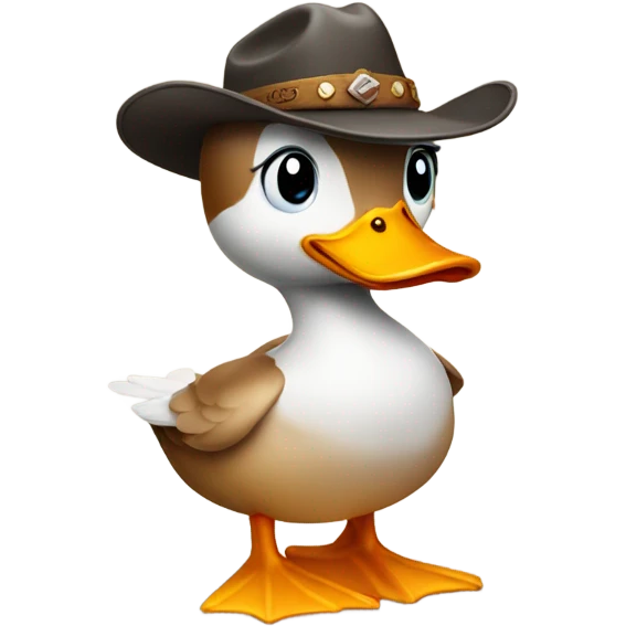 Duck  with a cowboy hat emoji