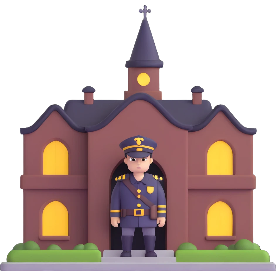 night watchman guarding building emoji