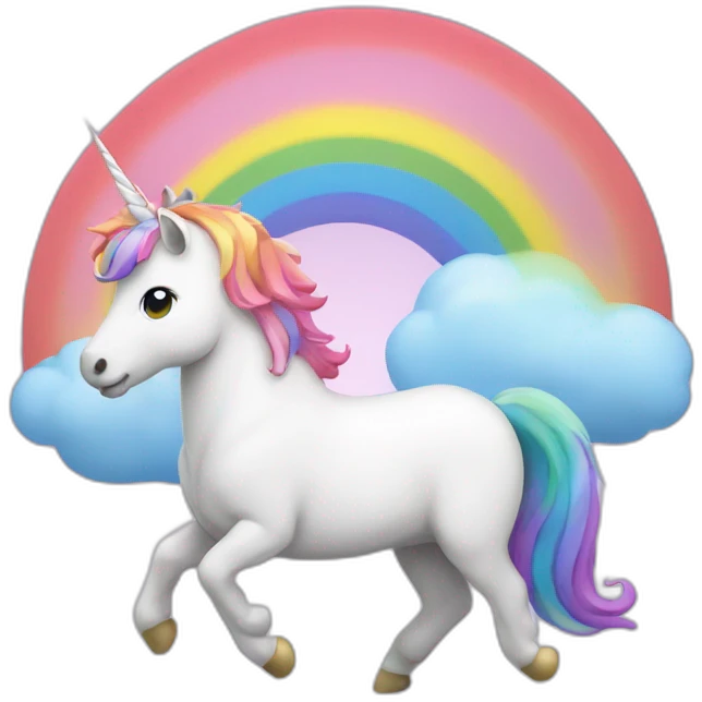 Unicorn with rainbow in the background emoji